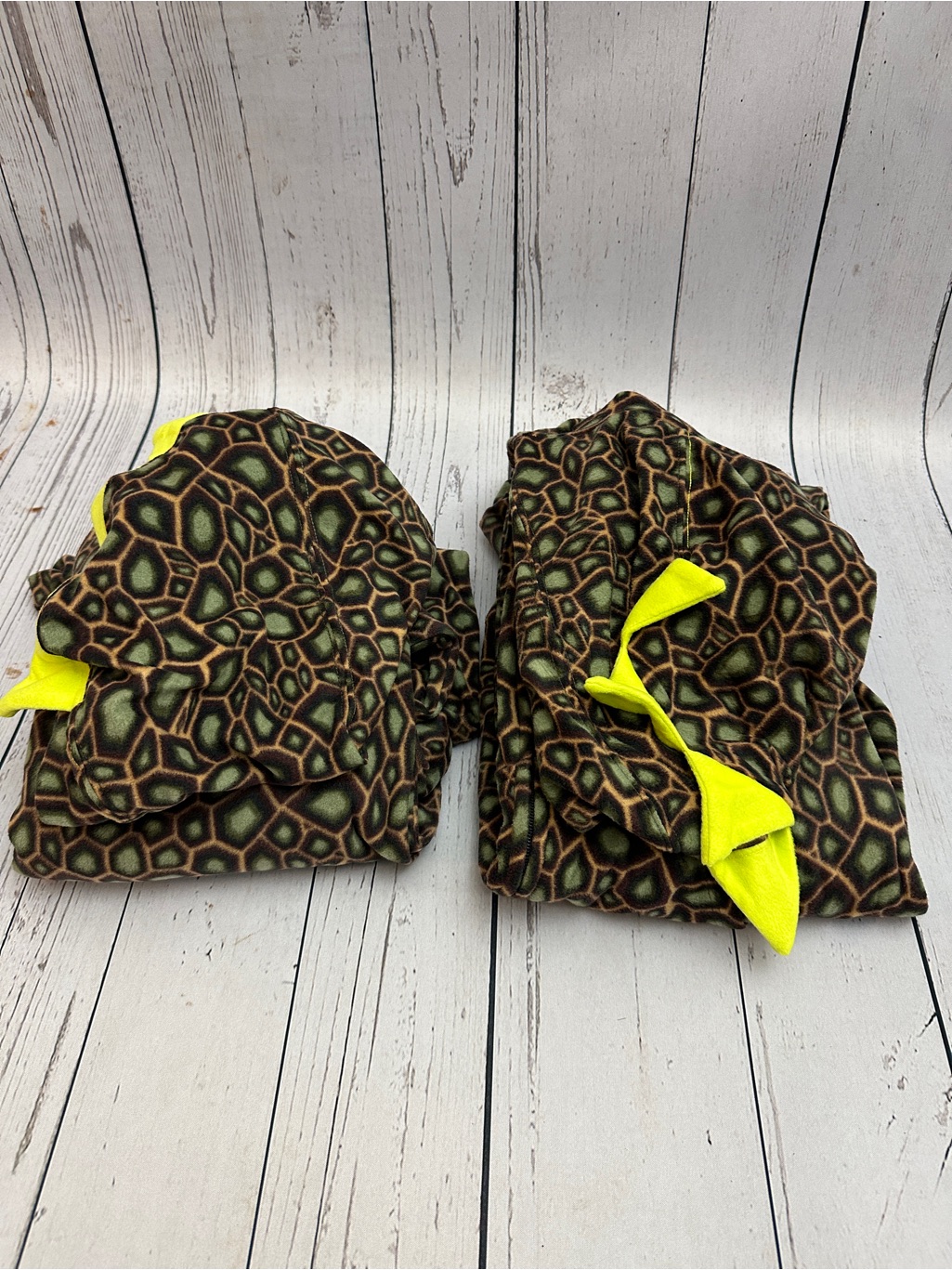 Set Of 2 Cat & Jack Kids Dino Hooded One-Piece Union Suit Pajamas Size 10/12 — image 5 of 8